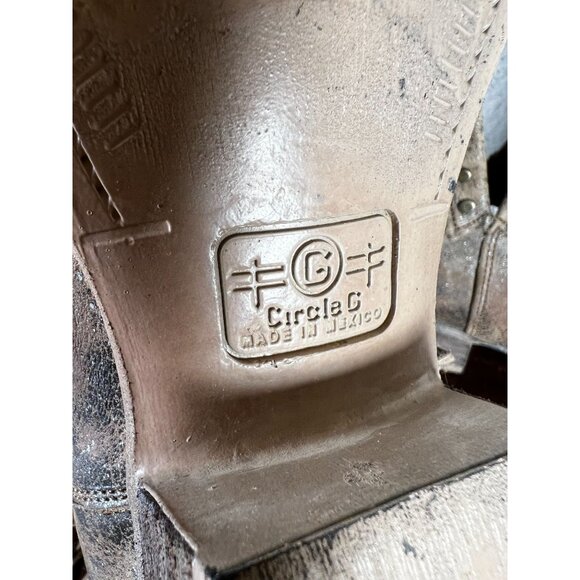 Circle G by Corral Fringe Boots Western Womens Sz 10 Brown Leather Distressed St - Picture 8 of 13
